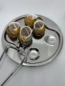 Assiette à escargots 6 trous inox